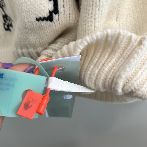 NWT Off-White Logo Intarsia Long-Sleeved Jumper - Picture 12 of 17